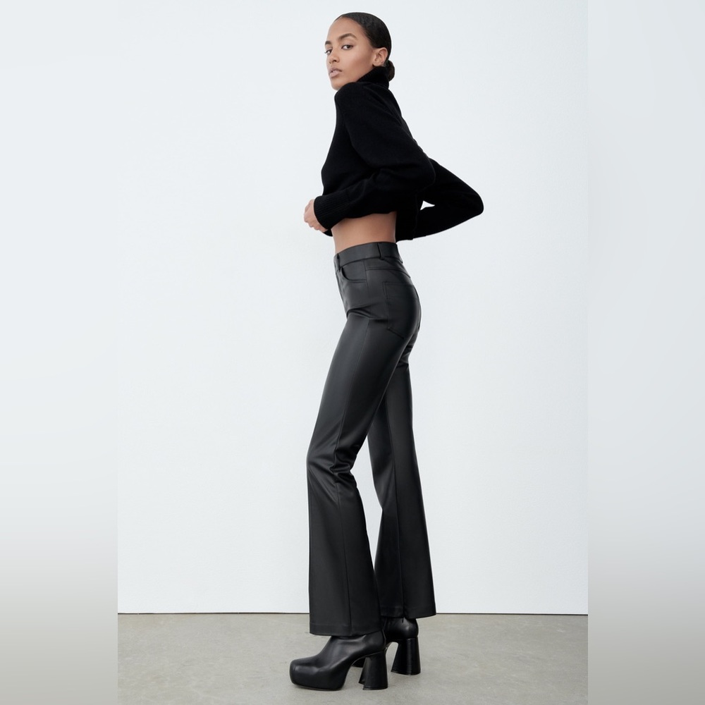 Zara Faux Leather Flared Pants